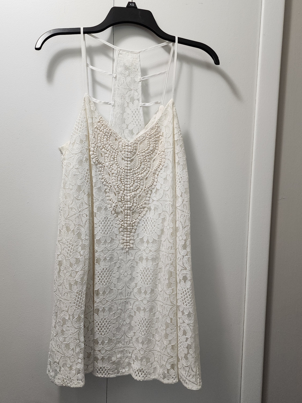 Speechless Ivory Crochet & Lace V-Neck Dress
